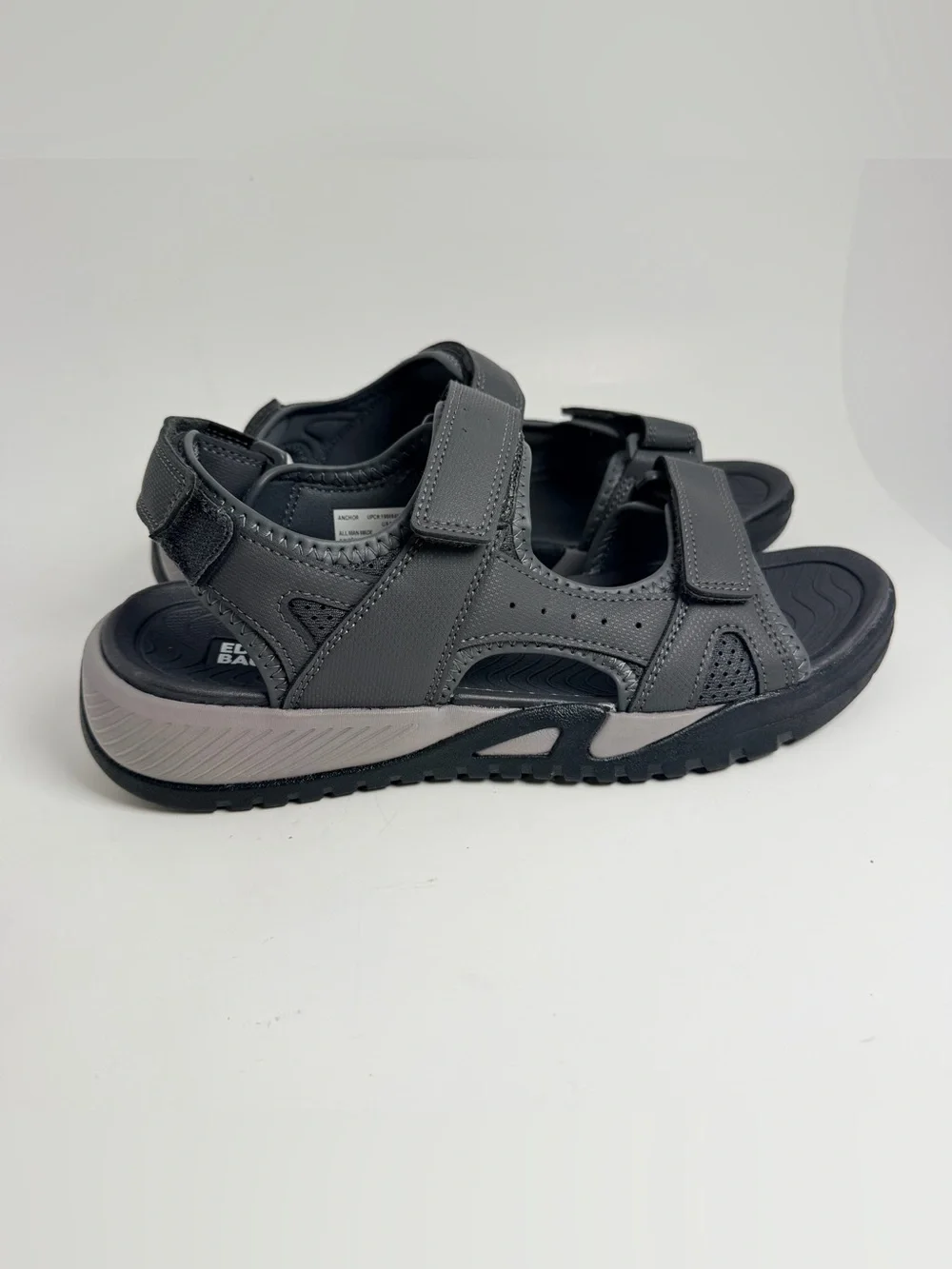 Eddie Bauer Gray Black Kids Adjustable Strap Sandals